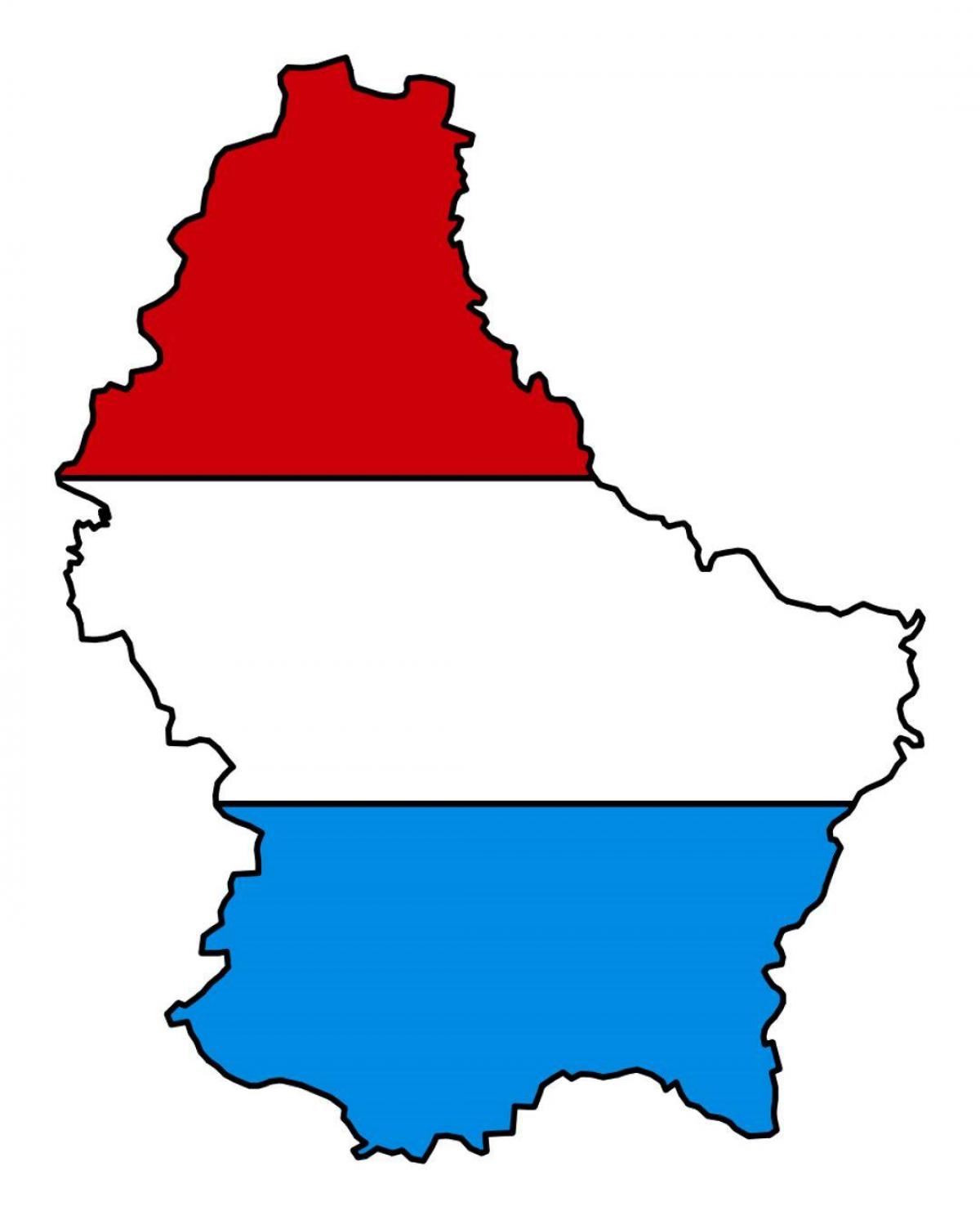 mapa Luxembursko vlajka 