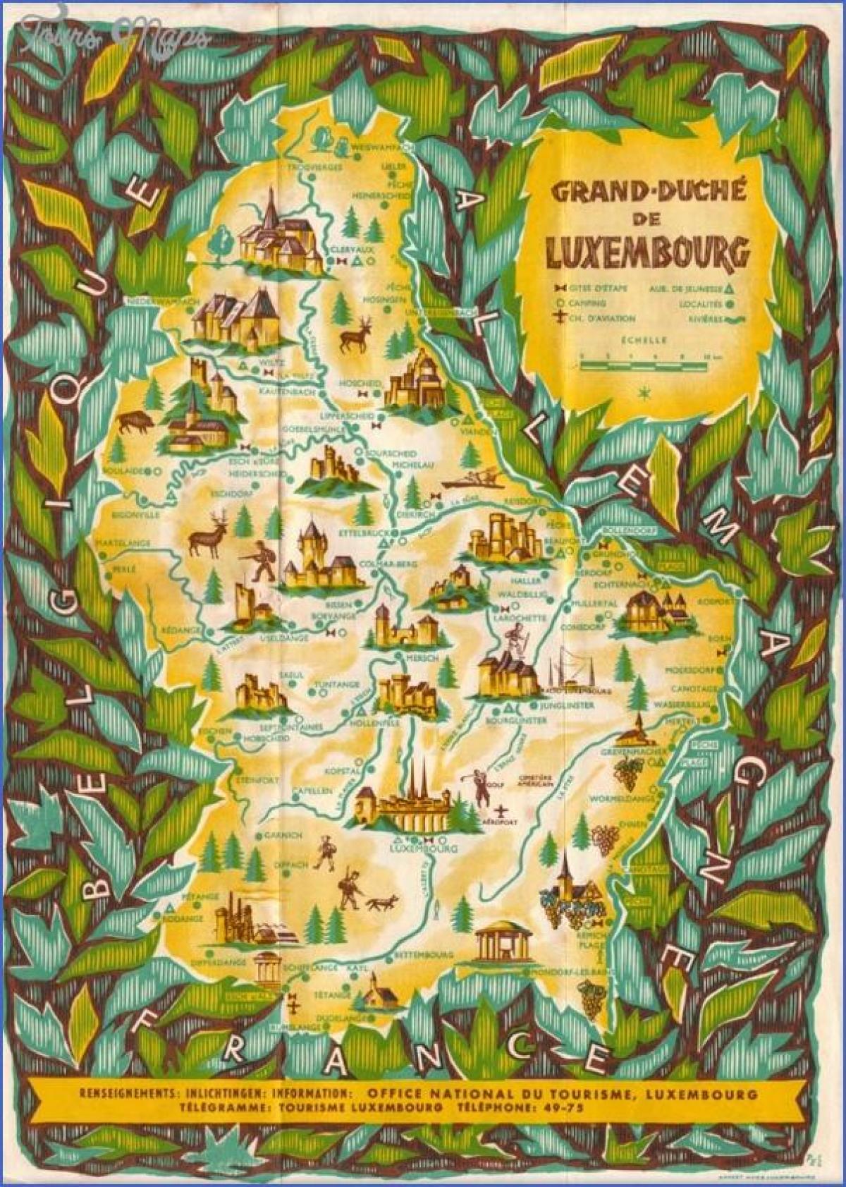 mapa Luxembursko sightseeing