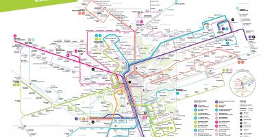 Mapa Luxembursko verejnej dopravy