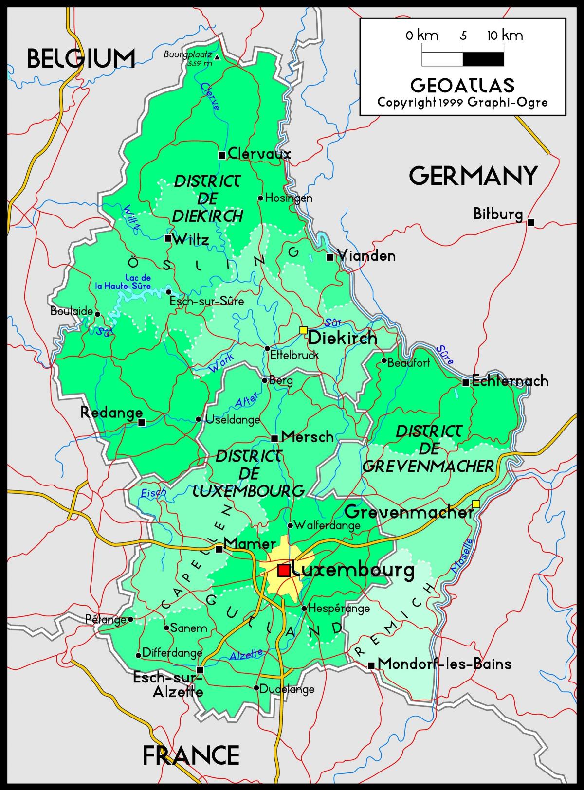 Luxembursko mape polohu