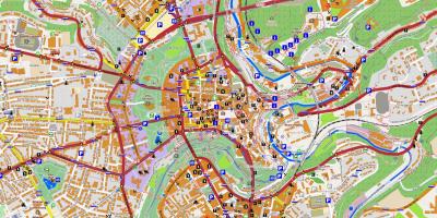 Mapa Luxembursko centra mesta