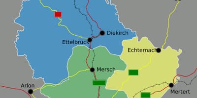 Mapa Luxembursko politické